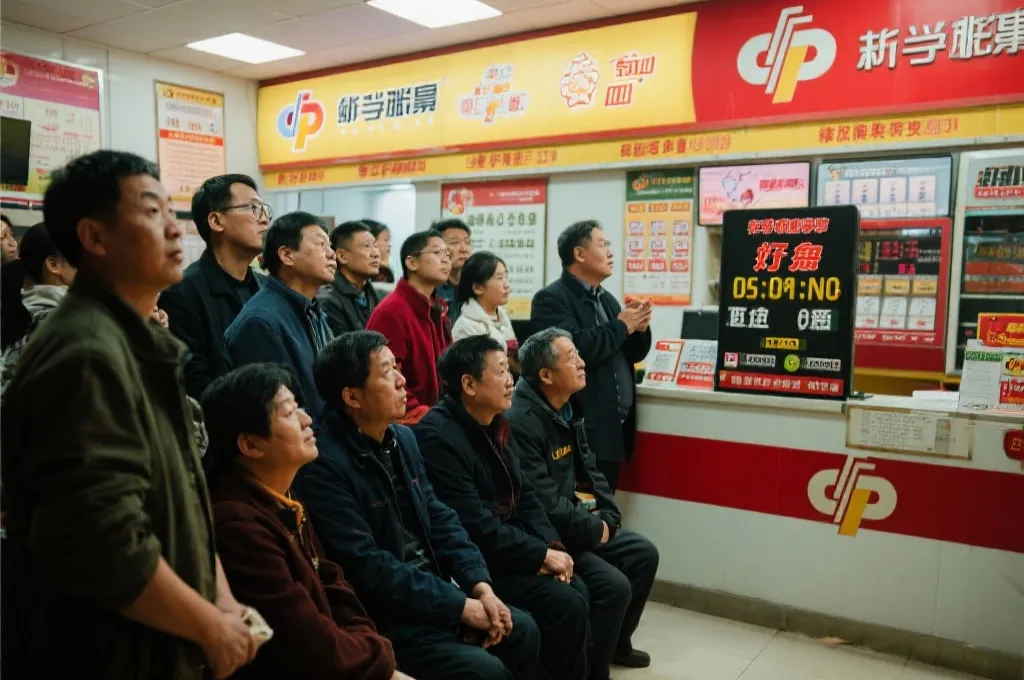 购彩者在彩票站等待开奖,氛围庄重专注